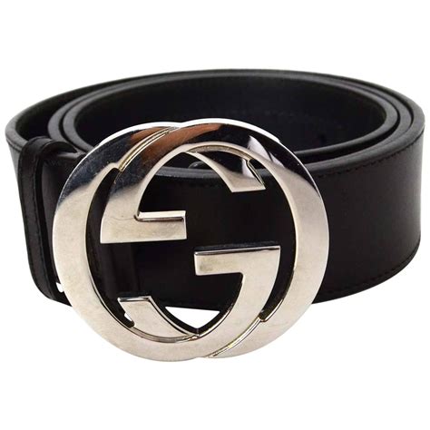 black.gucci belt|Leather belt in black .